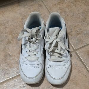 Reebok Kids White Sneakers with Black Accents